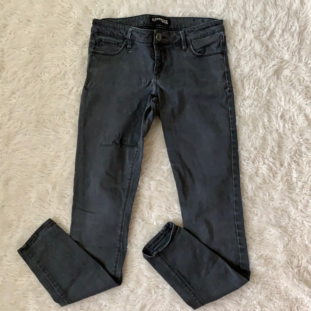 Express dark grey black skinny jeans women’s 2
